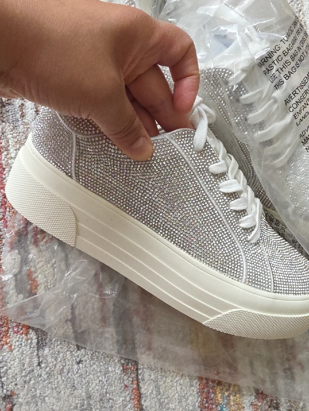 Jessica Simpson Silver Rhinestone Sneakers - Picture 2 of 9
